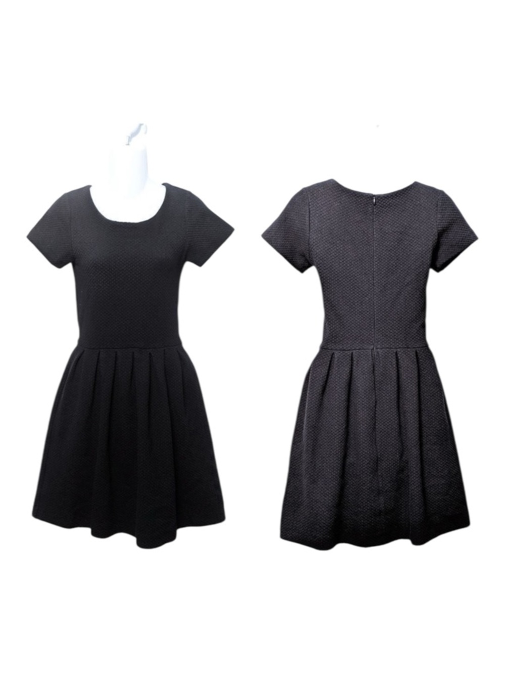 GANNI Cotton Textured Full Skirt Pique Dress S